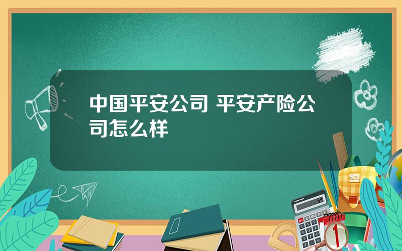 中国平安公司 平安产险公司怎么样